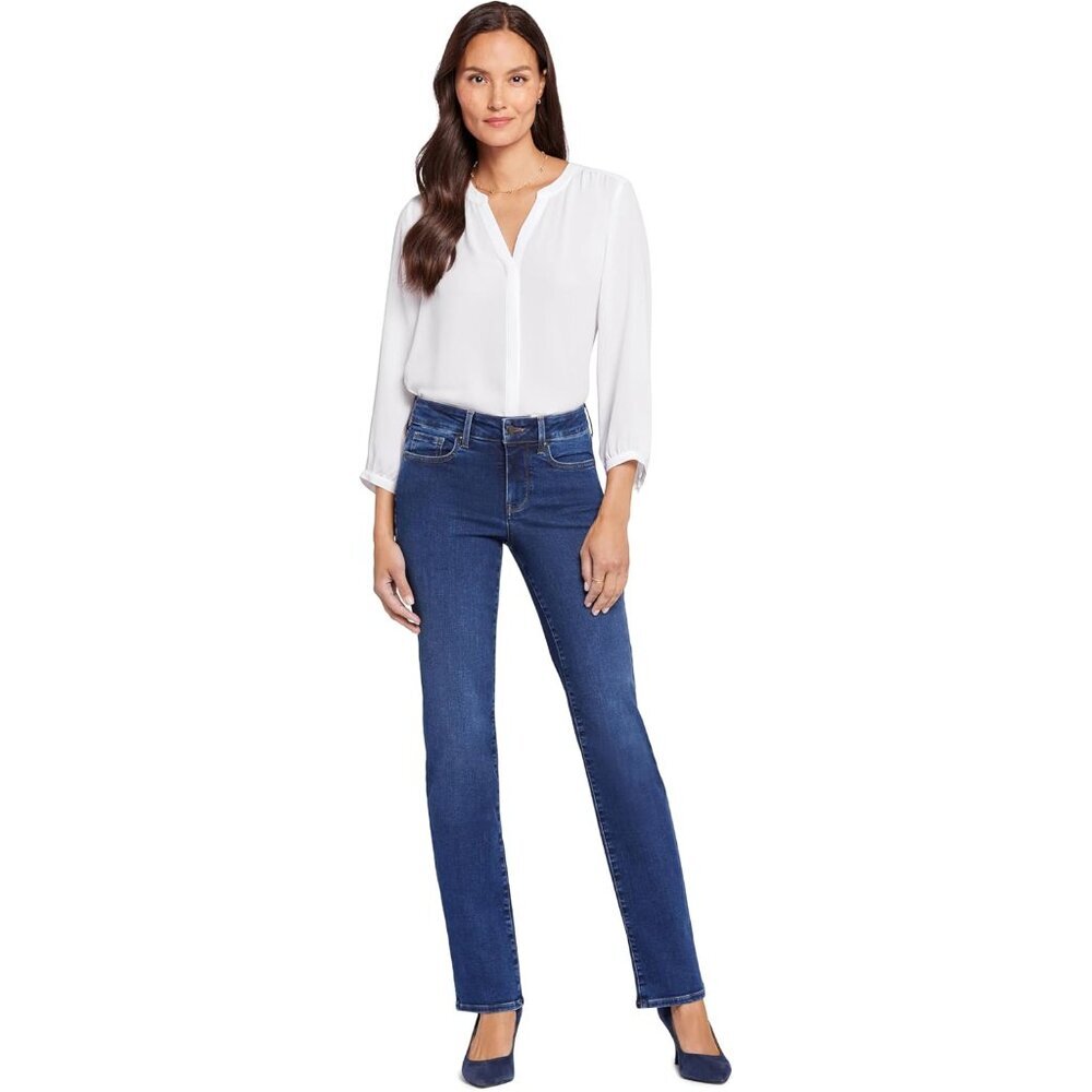 Women's Denim Jeans Cooper Straight Leg Slimming Panel Classic Fit